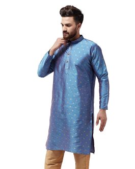 Silk Blend Printed Long Kurta